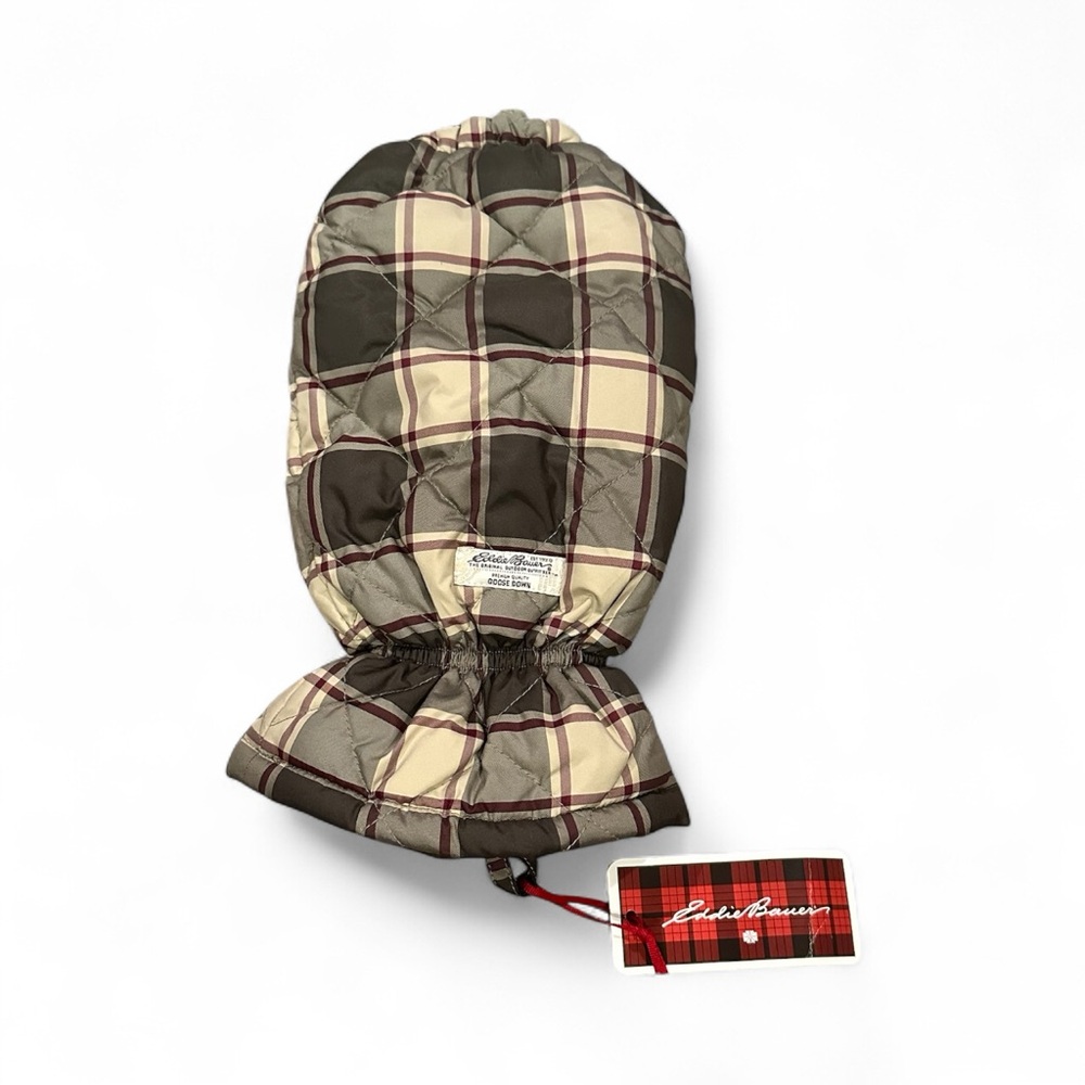 EDDIE BAUER DOWN ICE SCRAPER MITT Brown Plaid Gift